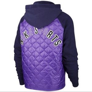 Nike Quilted Terry Fleece Purple Hoodie Sweatshirt